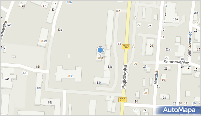 Zgierz, Piątkowska, 83d, mapa Zgierz