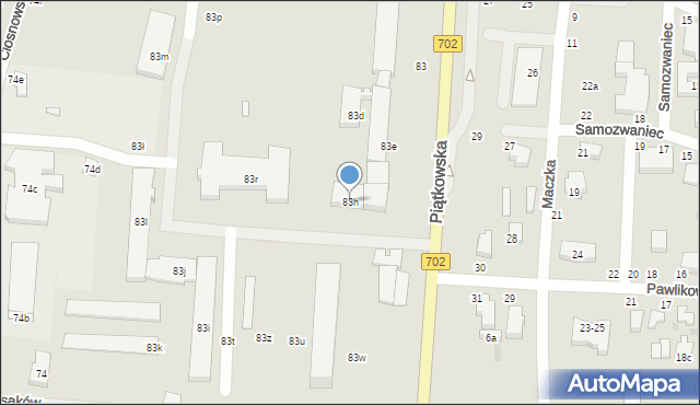 Zgierz, Piątkowska, 83h, mapa Zgierz