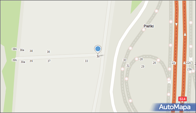 Zgierz, Pieńki, 34, mapa Zgierz