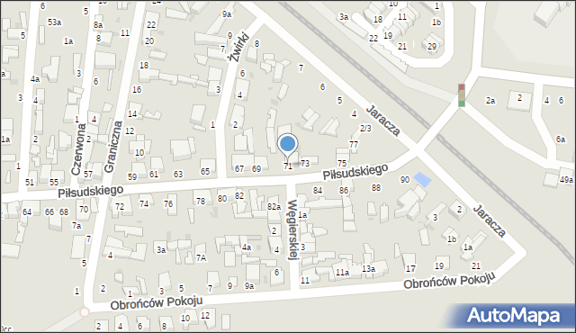 Zgierz, Piłsudskiego Józefa, marsz., 71, mapa Zgierz