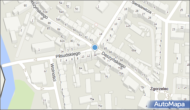 Zgorzelec, Piłsudskiego Józefa, marsz., 14, mapa Zgorzelec