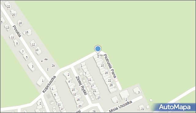 Zielona Góra, Piotrusia Pana, 2, mapa Zielona Góra