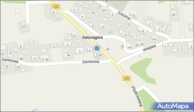 Zielonagóra, Piotrowska, 1, mapa Zielonagóra