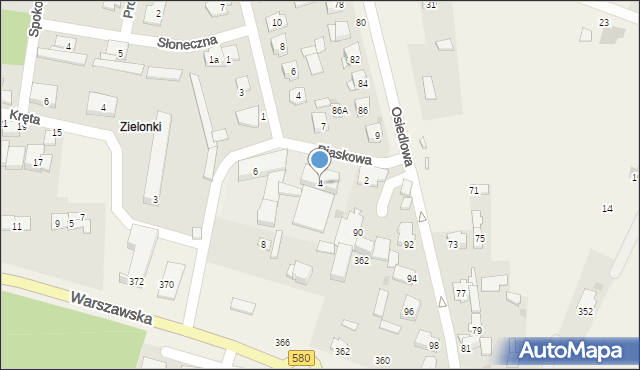 Zielonki-Parcela, Piaskowa, 4, mapa Zielonki-Parcela