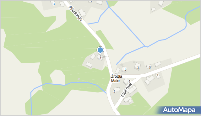 Źródła, Pileckiego Witolda, rtm., 1, mapa Źródła