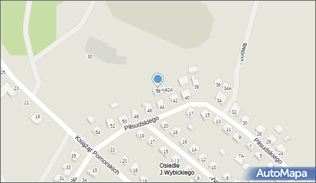 Żukowo, Piłsudskiego Józefa, marsz., 58, mapa Żukowo