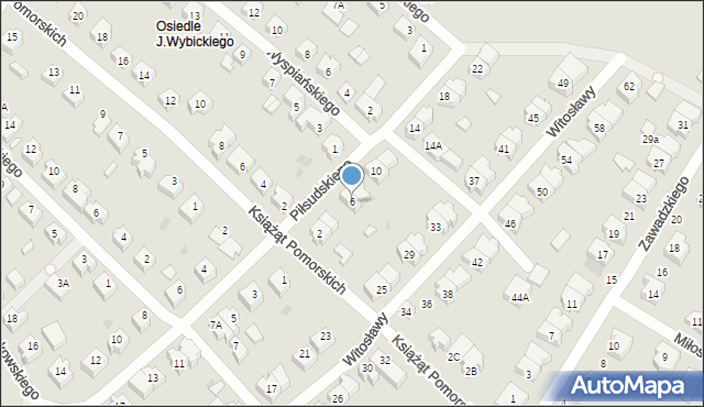 Żukowo, Piłsudskiego Józefa, marsz., 6, mapa Żukowo