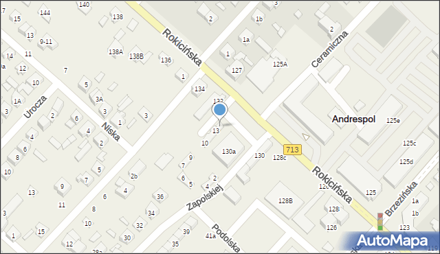 Andrespol, Plac Bankowy, 14, mapa Andrespol