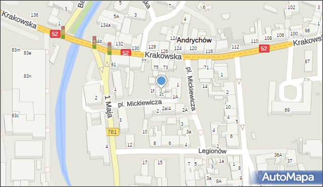 Andrychów, Plac Mickiewicza Adama, 1c, mapa Andrychów