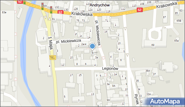 Andrychów, Plac Mickiewicza Adama, 3, mapa Andrychów