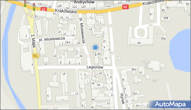Andrychów, Plac Mickiewicza Adama, 4, mapa Andrychów