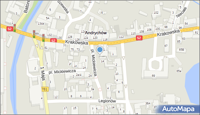 Andrychów, Plac Mickiewicza Adama, 4A, mapa Andrychów