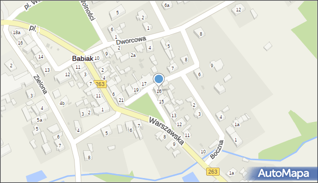 Babiak, Plac Kościuszki Tadeusza, gen., 16, mapa Babiak