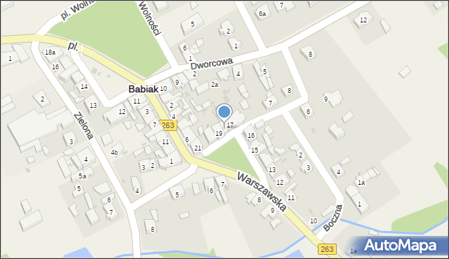 Babiak, Plac Kościuszki Tadeusza, gen., 18, mapa Babiak