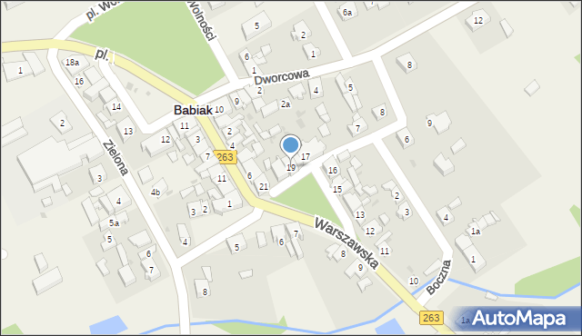 Babiak, Plac Kościuszki Tadeusza, gen., 19, mapa Babiak