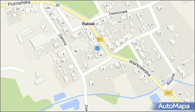 Babiak, Plac Kościuszki Tadeusza, gen., 1a, mapa Babiak