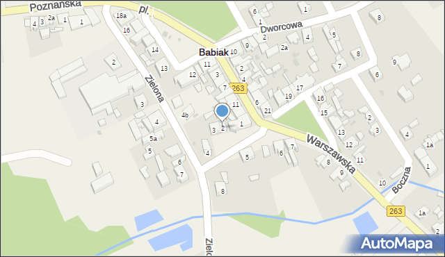 Babiak, Plac Kościuszki Tadeusza, gen., 2, mapa Babiak