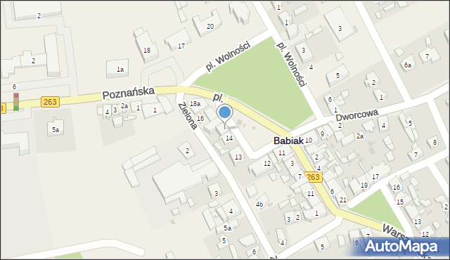 Babiak, Plac Wolności, 15, mapa Babiak