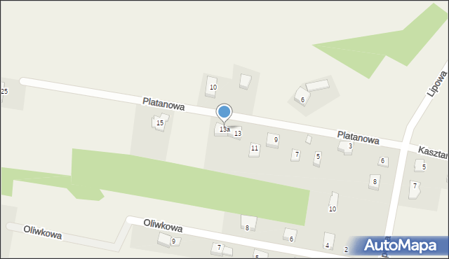 Babiczki, Platanowa, 13a, mapa Babiczki