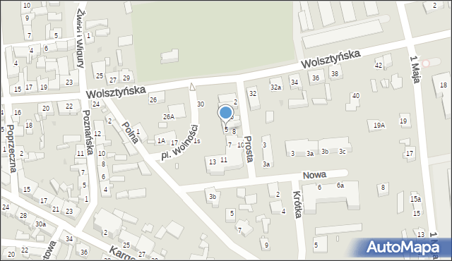 Babimost, Plac Wolności, 5, mapa Babimost