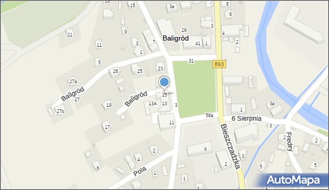 Baligród, Plac Wolności, 15, mapa Baligród