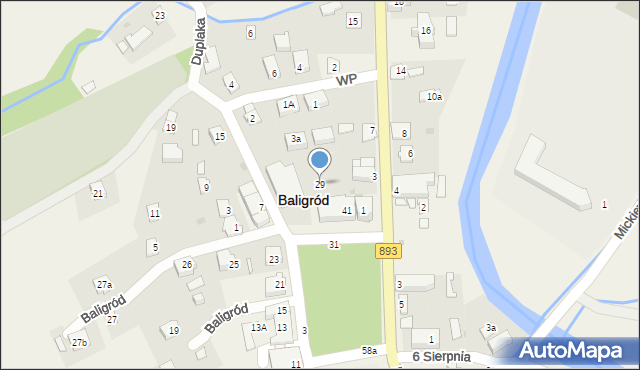 Baligród, Plac Wolności, 29, mapa Baligród