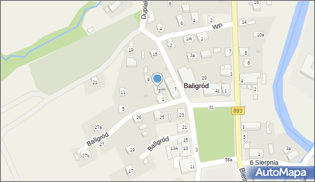 Baligród, Plac Wolności, 3, mapa Baligród