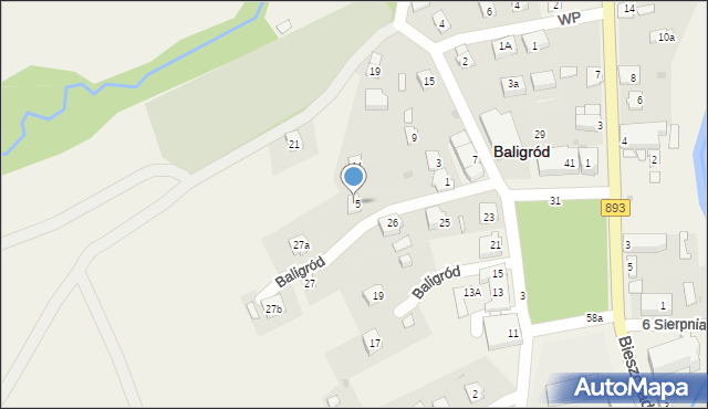 Baligród, Plac Wolności, 5, mapa Baligród