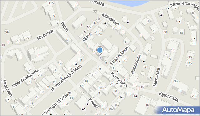 Bartoszyce, Plac Konstytucji 3 Maja, 3, mapa Bartoszyce