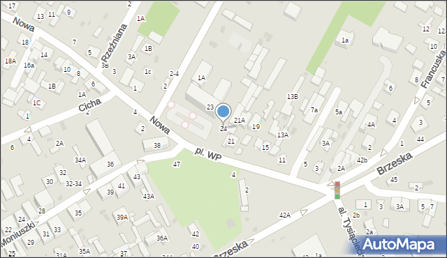 Biała Podlaska, Plac Wojska Polskiego, 24, mapa Białej Podlaskiej