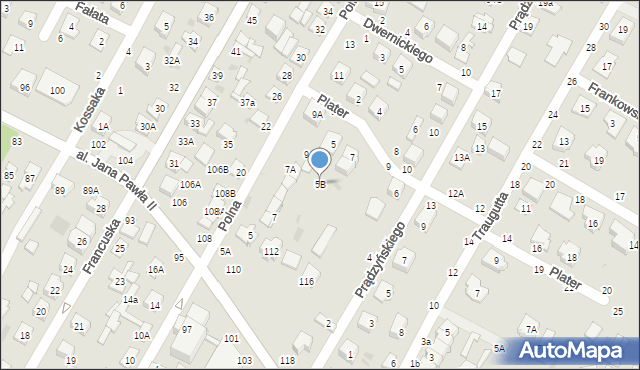 Biała Podlaska, Plater Emilii, 5B, mapa Białej Podlaskiej