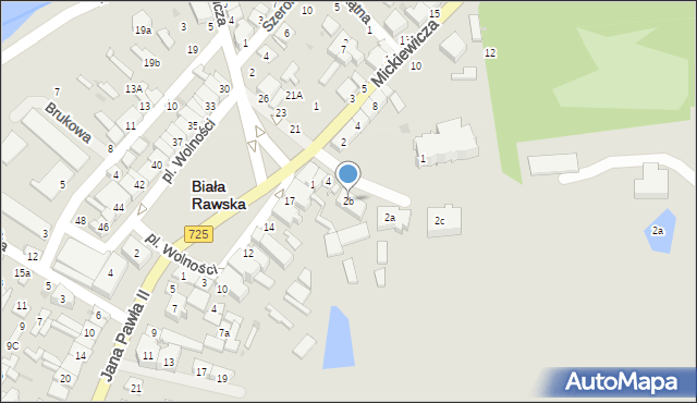 Biała Rawska, Plac Kościelny, 2b, mapa Biała Rawska