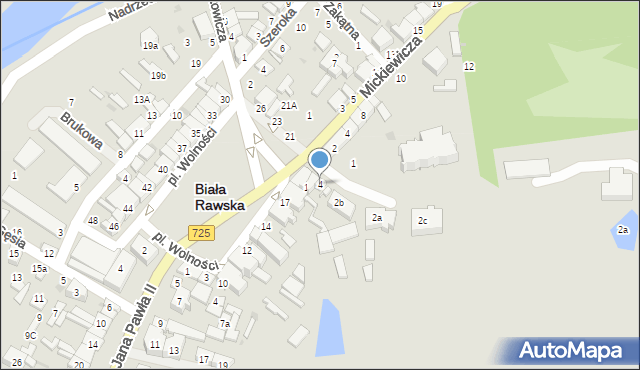 Biała Rawska, Plac Kościelny, 4, mapa Biała Rawska