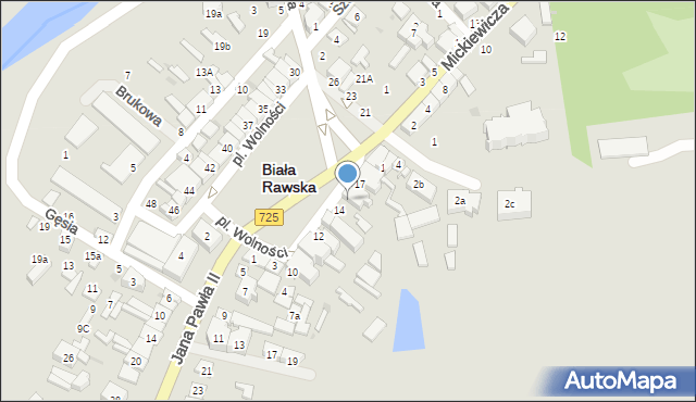 Biała Rawska, Plac Wolności, 15, mapa Biała Rawska