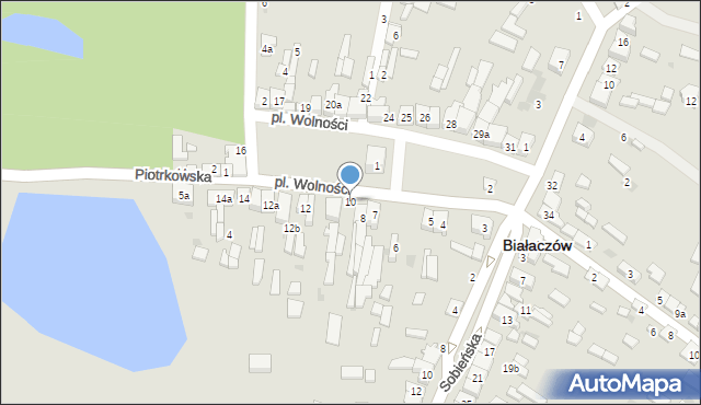 Białaczów, Plac Wolności, 10, mapa Białaczów