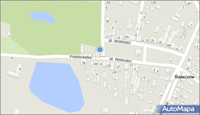 Białaczów, Plac Wolności, 16a, mapa Białaczów