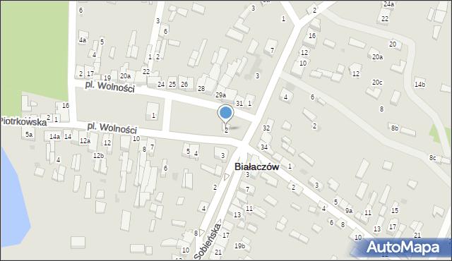 Białaczów, Plac Wolności, 2, mapa Białaczów