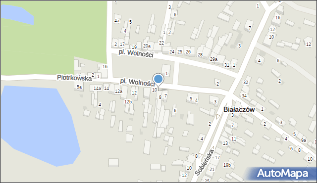 Białaczów, Plac Wolności, 9, mapa Białaczów