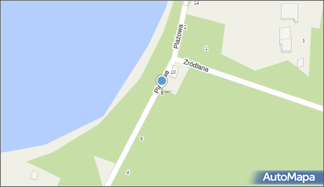 Białka, Plażowa, 8, mapa Białka