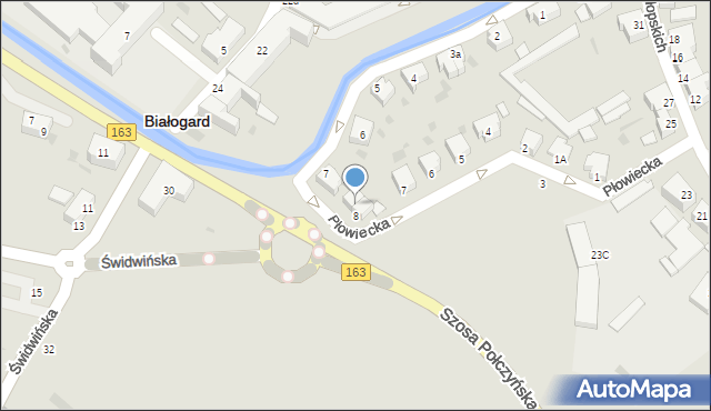 Białogard, Płowiecka, 9, mapa Białogard