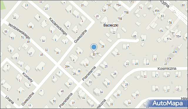 Białystok, Planetarna, 30, mapa Białegostoku