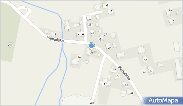 Bielany, Plebańska, 16, mapa Bielany