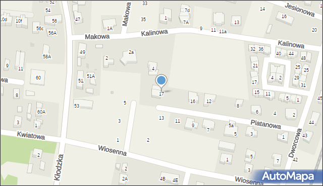 Bielany Wrocławskie, Platanowa, 19, mapa Bielany Wrocławskie