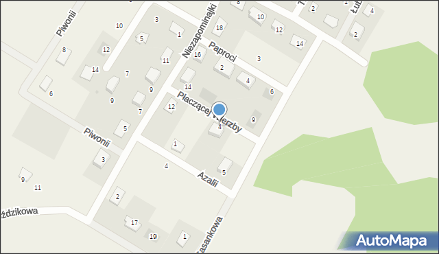 Bielkowo, Płaczącej Wierzby, 4, mapa Bielkowo