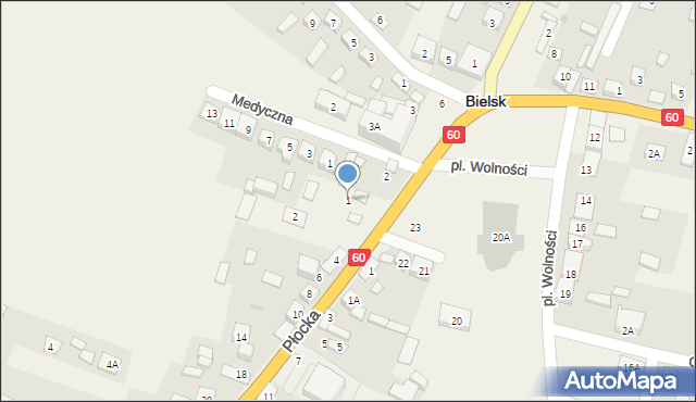 Bielsk, Plac Wolności, 1, mapa Bielsk