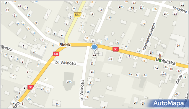 Bielsk, Plac Wolności, 12, mapa Bielsk