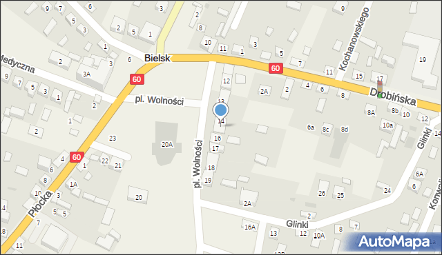 Bielsk, Plac Wolności, 15, mapa Bielsk