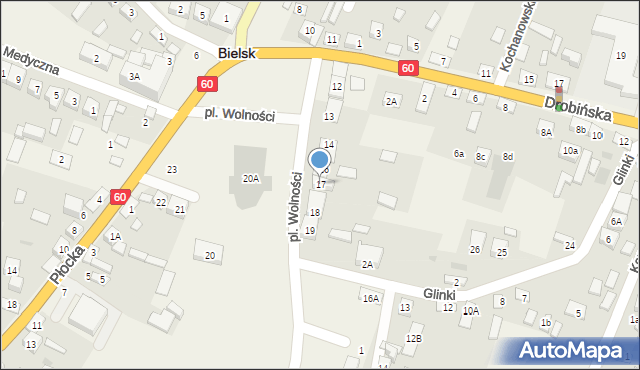 Bielsk, Plac Wolności, 17, mapa Bielsk