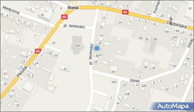 Bielsk, Plac Wolności, 18, mapa Bielsk