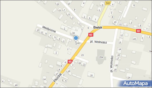 Bielsk, Plac Wolności, 2, mapa Bielsk